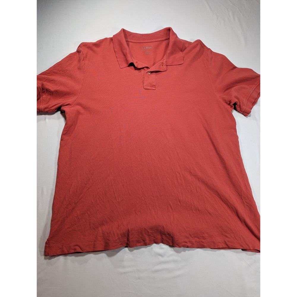 LL Bean Polo Shirt Men's L Red Casual Ladies Preppy